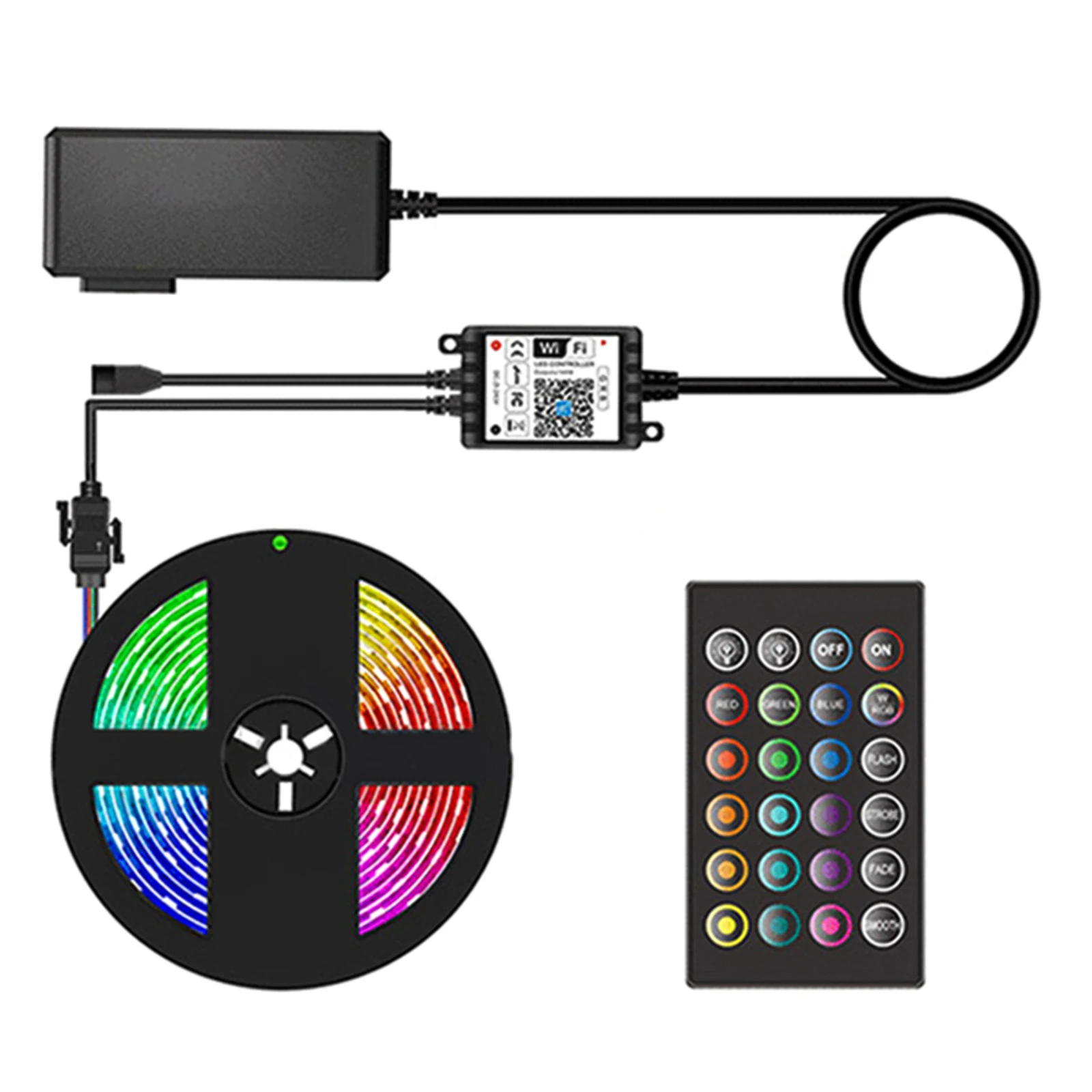 

Декоративная гирлянда RGB с бусинами, лампа с дистанционным управлением через приложение Wi-Fi, водонепроницаемая декоративная светильник вая...