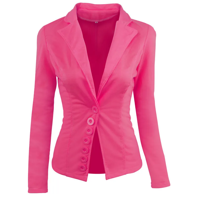 

Autumn And Winter Women 2021 New Single Breasted Suit Collar Long Sleeve Coats Office Ladies Slim Short-Style Small Suit Coats