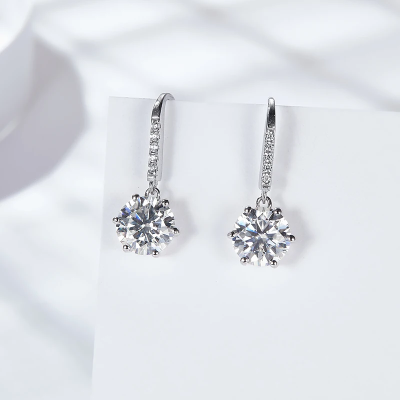 

0.5 Carat Moissanite Gemstone sterling silver jewelry 925 silver woman Moissatine Stud Earrings For Wedding Girlfriend Gift