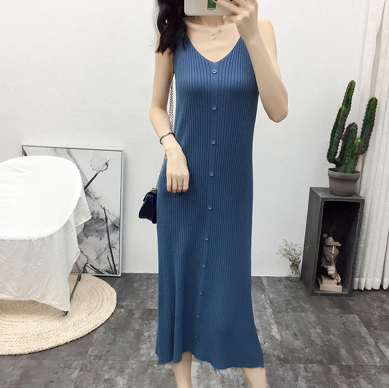 

sexy women pajamas Dress Summer Wear Sleeveless Long Strap V-neck Bottoming Belly Covering Slim Careful pyjamas women