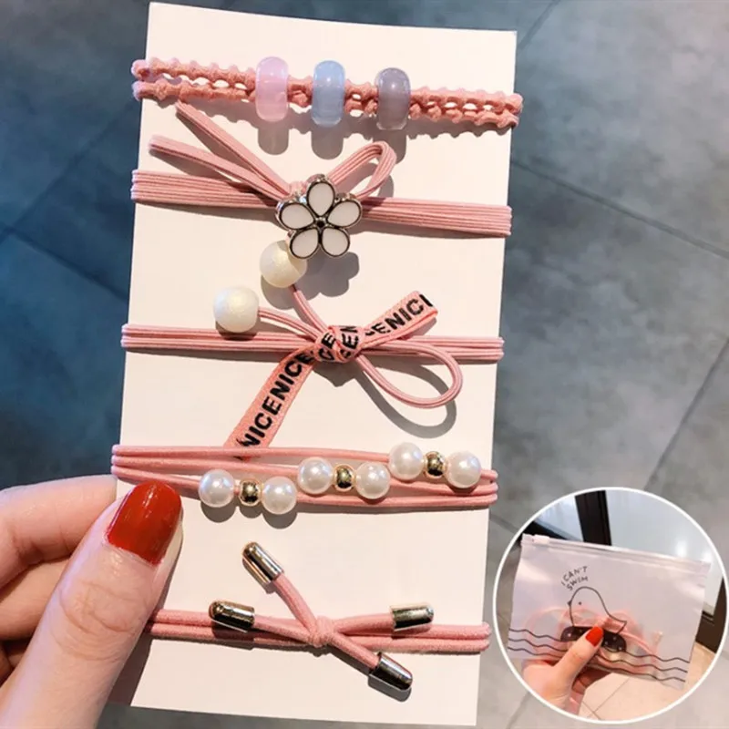 

High Female Accessories Ins Mori Rubber Net Tied Band Rope Ring Version New Korean