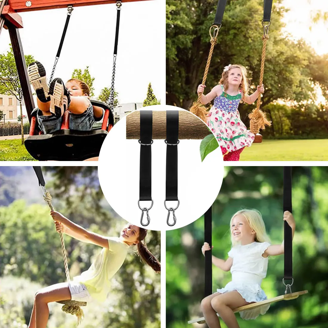 

High Quality Hammock Straps Rope Hanging Kit One Pair Carabiner 1000KG Load Capacity Outdoor Camping Hiking Hammock Hanging Belt