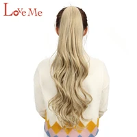 love me synthetic claw clip on ponytail hair extensions hairpiece 26 inch long body wave clip in hair extensions heat resistant