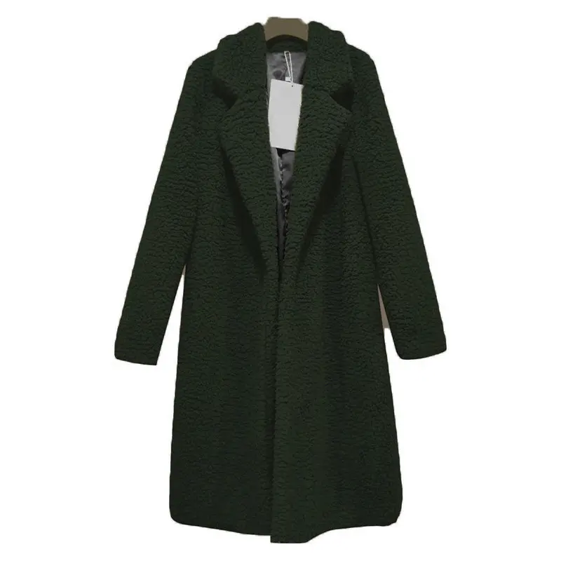 army green Женский зимний Шерпа флис свитер пальто размера плюс XXXL Тедди длинный кардиган теплые свитера женские халаты - Цвет: army green