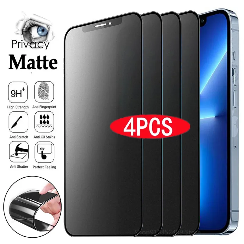 

1-4Pcs Matte Ceramic Privacy Screen Protectors for IPhone 12 13 11 Pro Max Mini Anti-spy Film for IPhone XS Max X XR 7 8 6 Plus