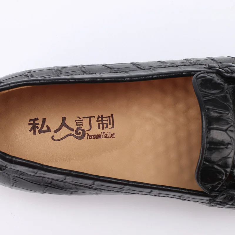 Thailand Crocodile skin loafers on sale luxury men's casual driving shoes slip-on no lace | Обувь
