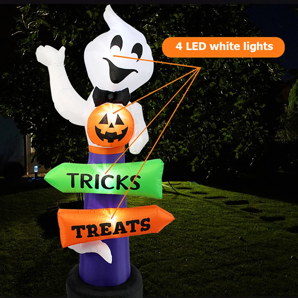 

2led Us Plug Halloween Inflatable Street Sign Elves Illuminated Balloon Ornaments Outdoor Waterproof Courtyard Festival Decor