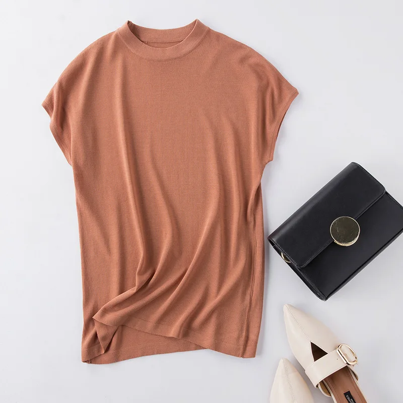 

NEW2020 New Arrived Summer Women Solid Color Thin T-shirts Casual Tee Tops Summer Short Sleeve Female T shirt Women Clothing