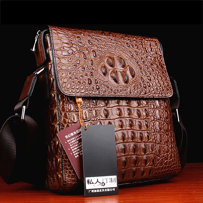 

Alligator Leather Men One-shoulder Crossbody Briefcases High-end Fashion Luxury Laptop Messenger Office Business Youth Handbag