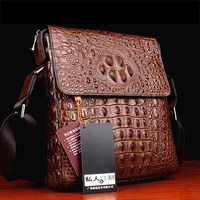 alligator leather men one shoulder crossbody briefcases high end fashion luxury laptop messenger office business youth handbag