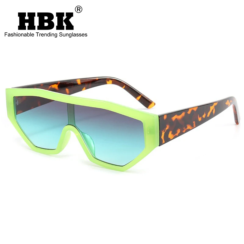

Retro Colorful One Piece Cat Eye Women Sunglasses Fashion Gradient Eyewear Men Green Purple Sun Glasses Shades Leopard Green
