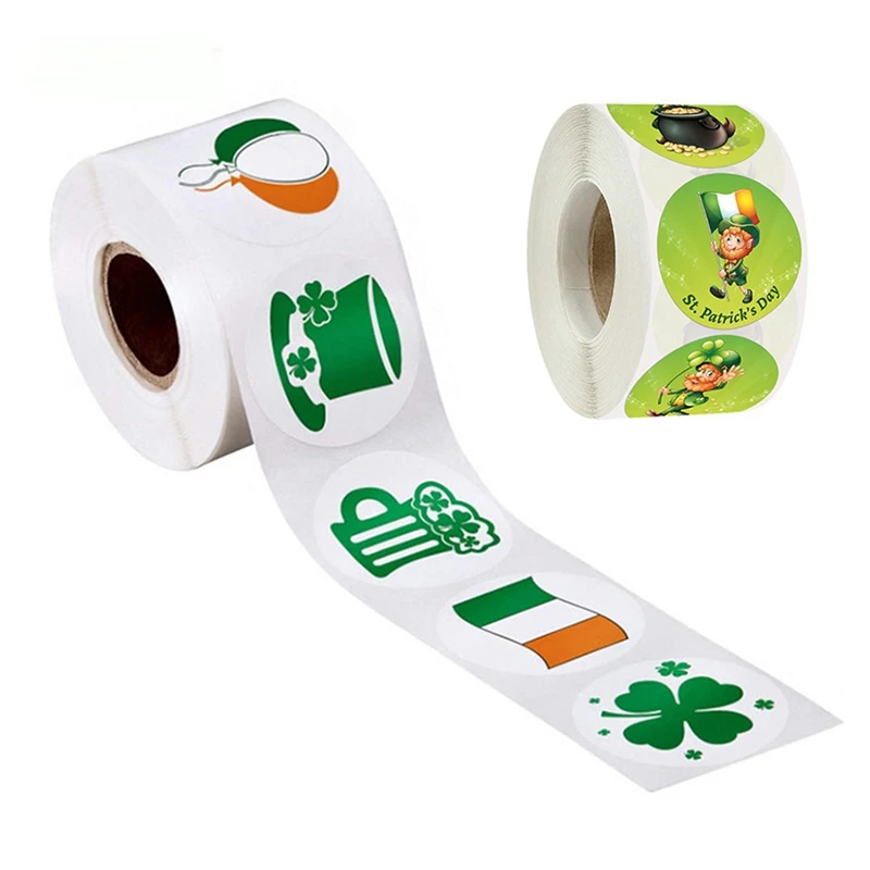 

1000Pcs St.Patrick's Day Stickers DIY Candy Favors Gift Boxes Seal Labels Packaging Sticker, A & B
