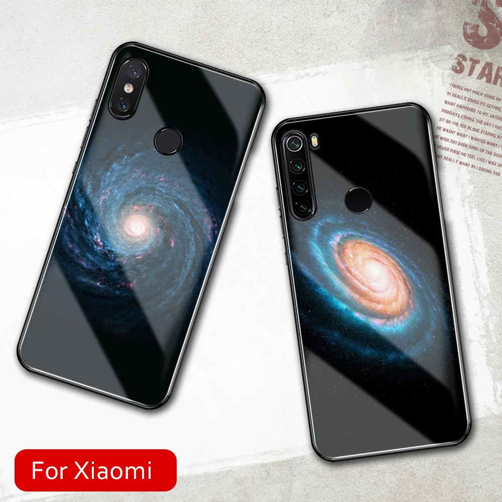 Чехол для Xiaomi Mi 8 стеклянный жесткий чехол накладка Galaxy Space 9 SE lite Mix 2 2s 3 Max 3|Бамперы|