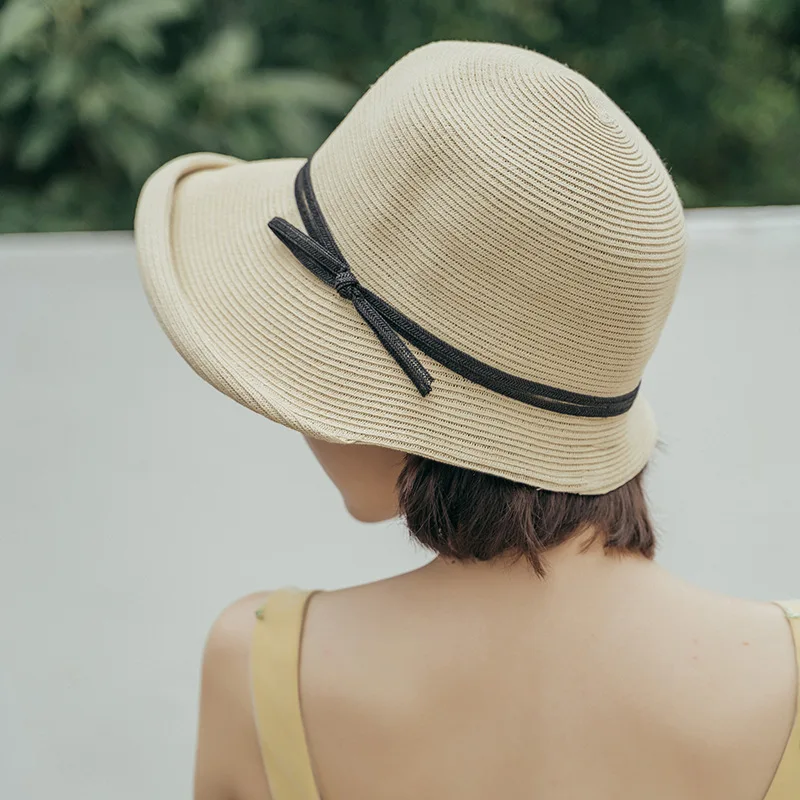 

Шляпа женская Соломенная Складная с широкими полями и УФ-защитой, в стиле ретро