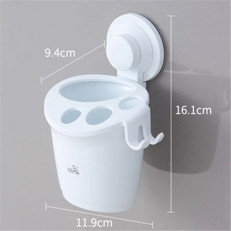 Многофункциональный настенный держатель для зубных щеток белого цвета Товары