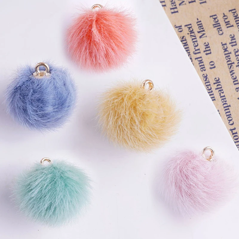 

10pcs 15mm Faux Mink Fur Ball Fur Pom Pom/Jewelry Making/DIY for Shoes Clothes Earrings Ring/Jewelry Accessories Materials