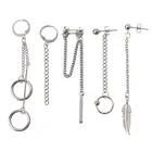 5 шт. титановая сталь KPOP мальчик альбом кисточкой цепи падение комплект серег корейские ювелирные изделия