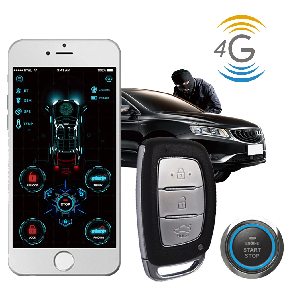 Cardot 4g gps gsm Smart Pke БЕСКЛЮЧЕВОЙ вход удаленный стартер старт стоп двигатель Автосигнализация