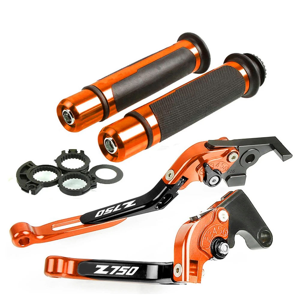B WITH LOGO orange Ручка тормоза мотоцикла CNC Мотоцикл Регулируемый рычаг тормоза сцепления ручка для Kawasaki Z750 2007 2008 2009 2010 2012 Z 750 - Цвет: B WITH LOGO orange
