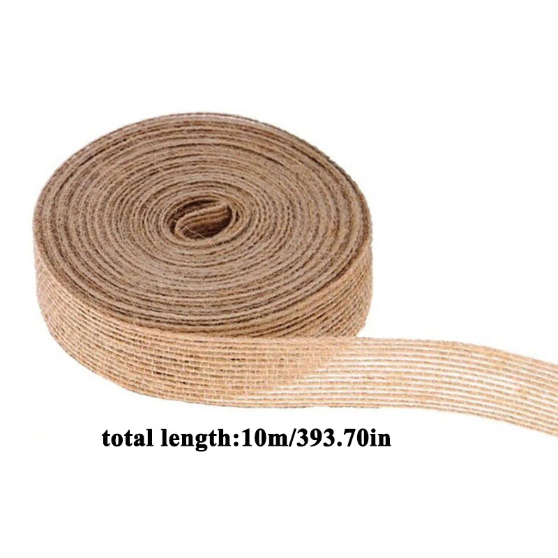 

10m Natural Hemp Rope Ribbon Line Trim Tape Roll Burlap Line Tape Roll Ribbon Vintage Rustic Wedding Party Decoration Supplies