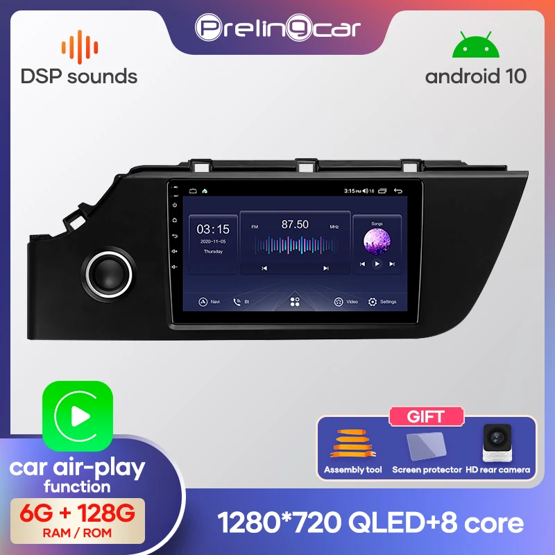 Prelingcar Android10.0 для KIA RIO 2020 2021 Автомобиль Радио Мультимедийный видеоплеер GPS навигации без DVD 2 Din
