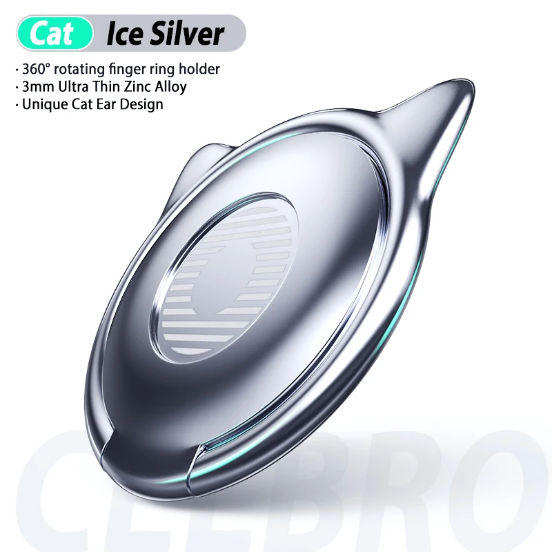 Cat Silver Мини-камера для приборной панели Автомобильный держатель магнитное кольцо держатель мобильного телефона универсальный для iPhone samsung Oneplus 7 pro Автомобильный кронштейн Подставка - Цвет: Cat Silver