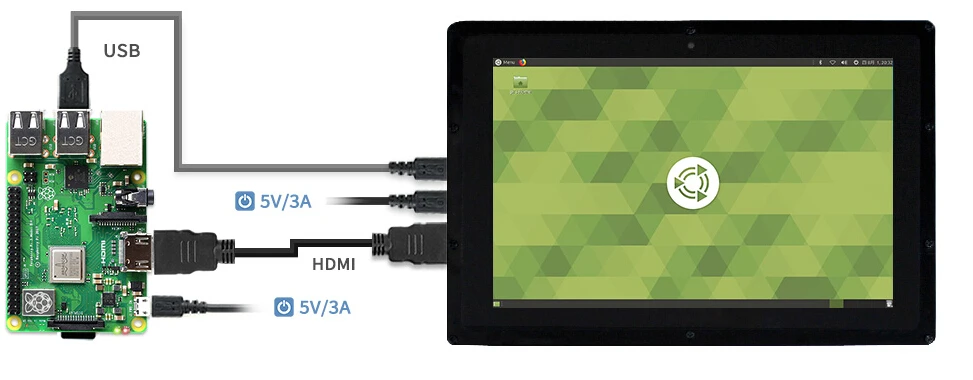 Waveshare 10,1 дюймов HDMI lcd(B) 1280*800 емкостный дисплей монитор, ips сенсорный экран, для Raspberry Pi, Banana Pi, BB Black WIN10