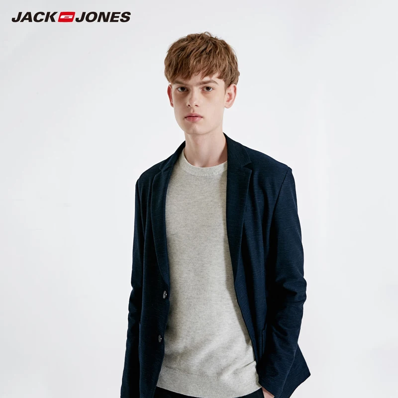 Мужской приталенный хлопковый Блейзер JackJones базовая Мужская одежда
