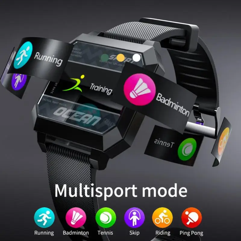 

LOKMAT OCEAN 2 Men's Smart Watch Full Touch Fitness Tracker Heart Rate Blood Pressure Monitoring Sports Detection Smart Watch