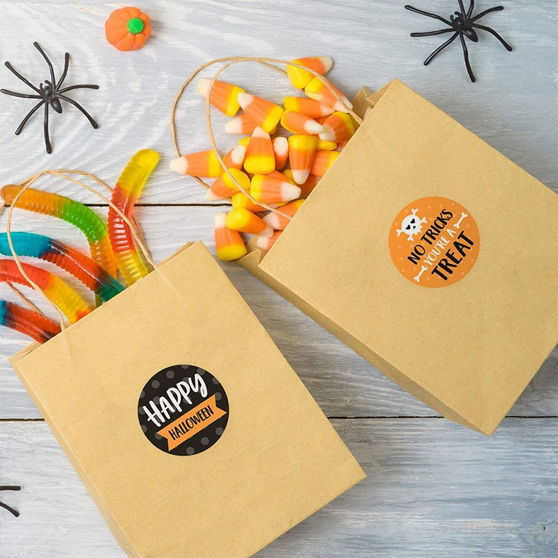

500pcs/set Halloween Round Stickers Self Adhesive Label Paper Candy Bags Sticker