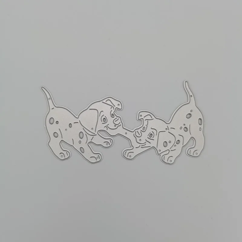 Два милых щенят захвата кости есть металлический Трафаретный вырубной штамп