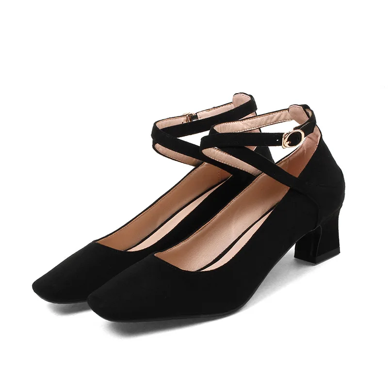 Женские вечерние туфли-лодочки на высоком каблуке в стиле ретро zapatos mujer на среднем каблуке с квадратным носком дизайнерская стильная обувь с пряжкой размера плюс 43, 42, 3 красного, розового цвета