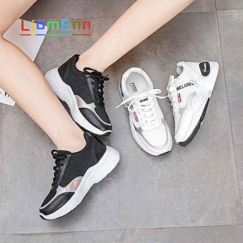 

Women's White Chunky Sneakers Women Shoes Platform Casual Sport Shoes 2021 Spring Summer Vulcanized Tennis Female basket femme