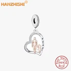 Бусины-шармы из серебра 925 пробы с подвеской в виде сердца