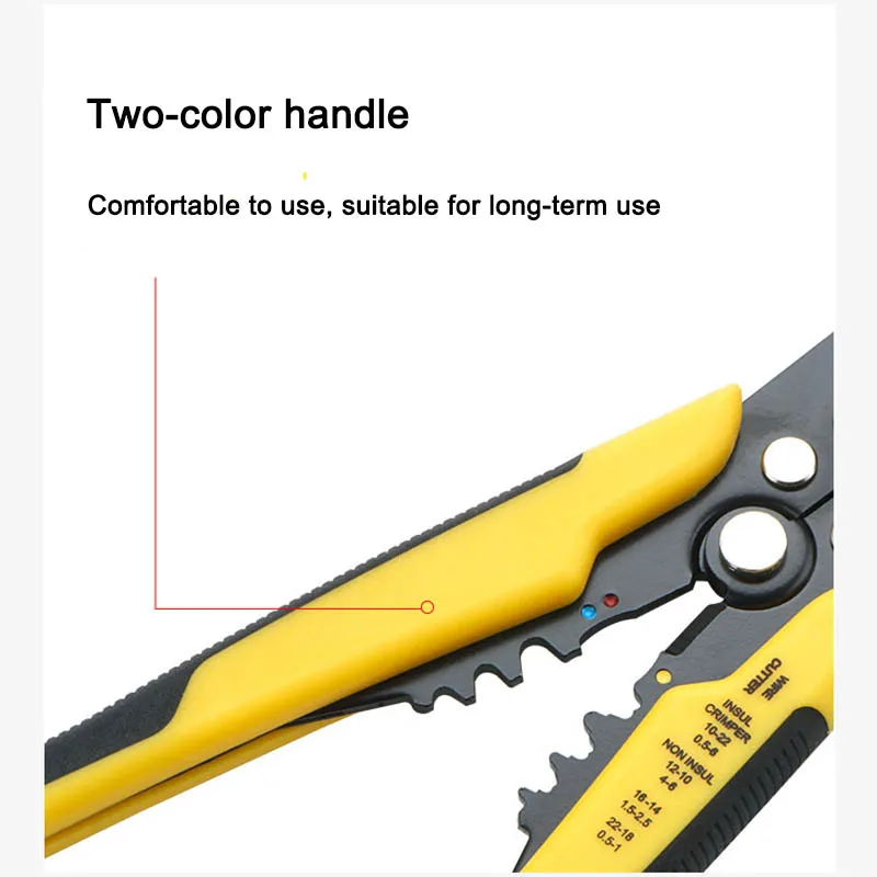

Multifunctional Wire Stripper Clamp Adjustable Stripping Length Wire Cable Cutting Stripping Terminal 0.2-6mm Plier Tools