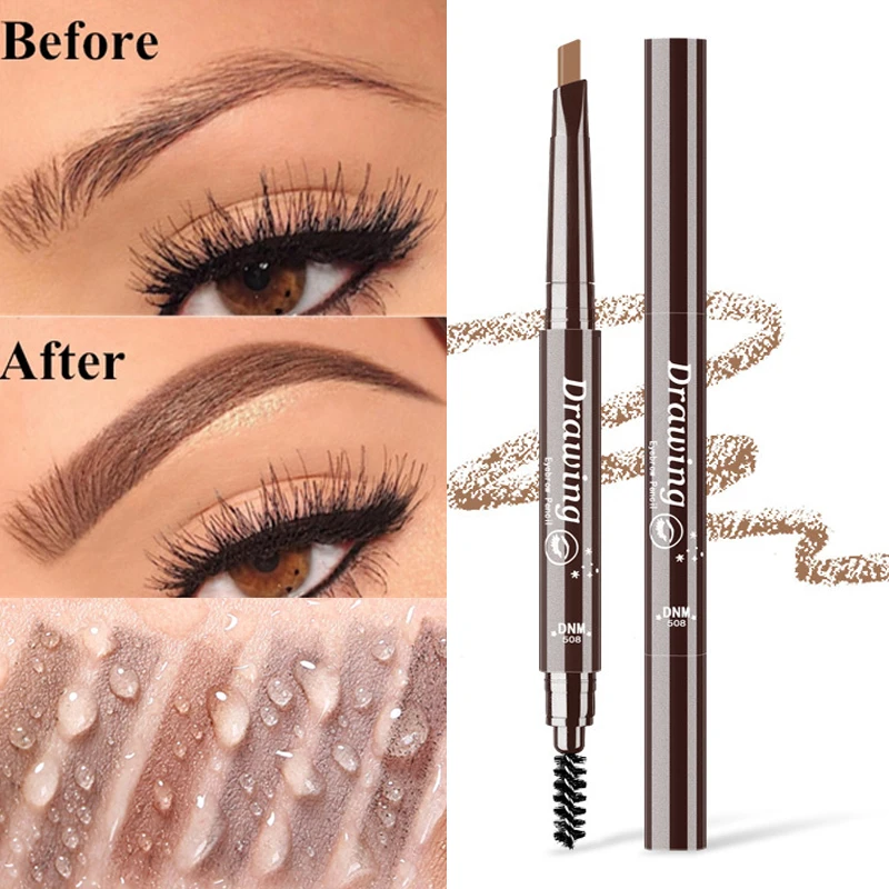 Автоматический карандаш для бровей с двойными насадками натуральный макияж