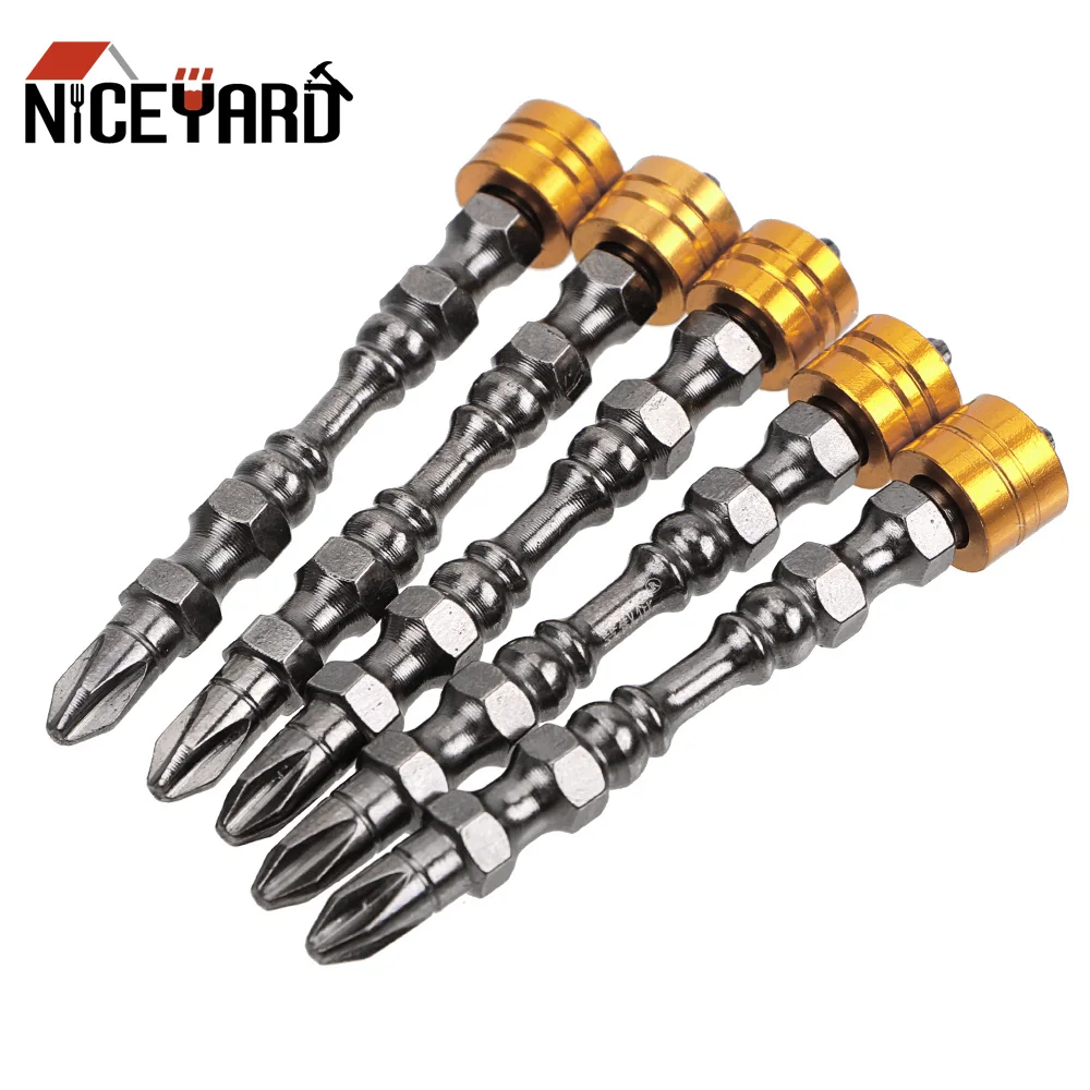 NICEYARD 5 шт./компл. электрическая отвертка Phillips с двойной головкой 65 мм, ручные инструменты для гипсокартона, винты, набор магнитных бит