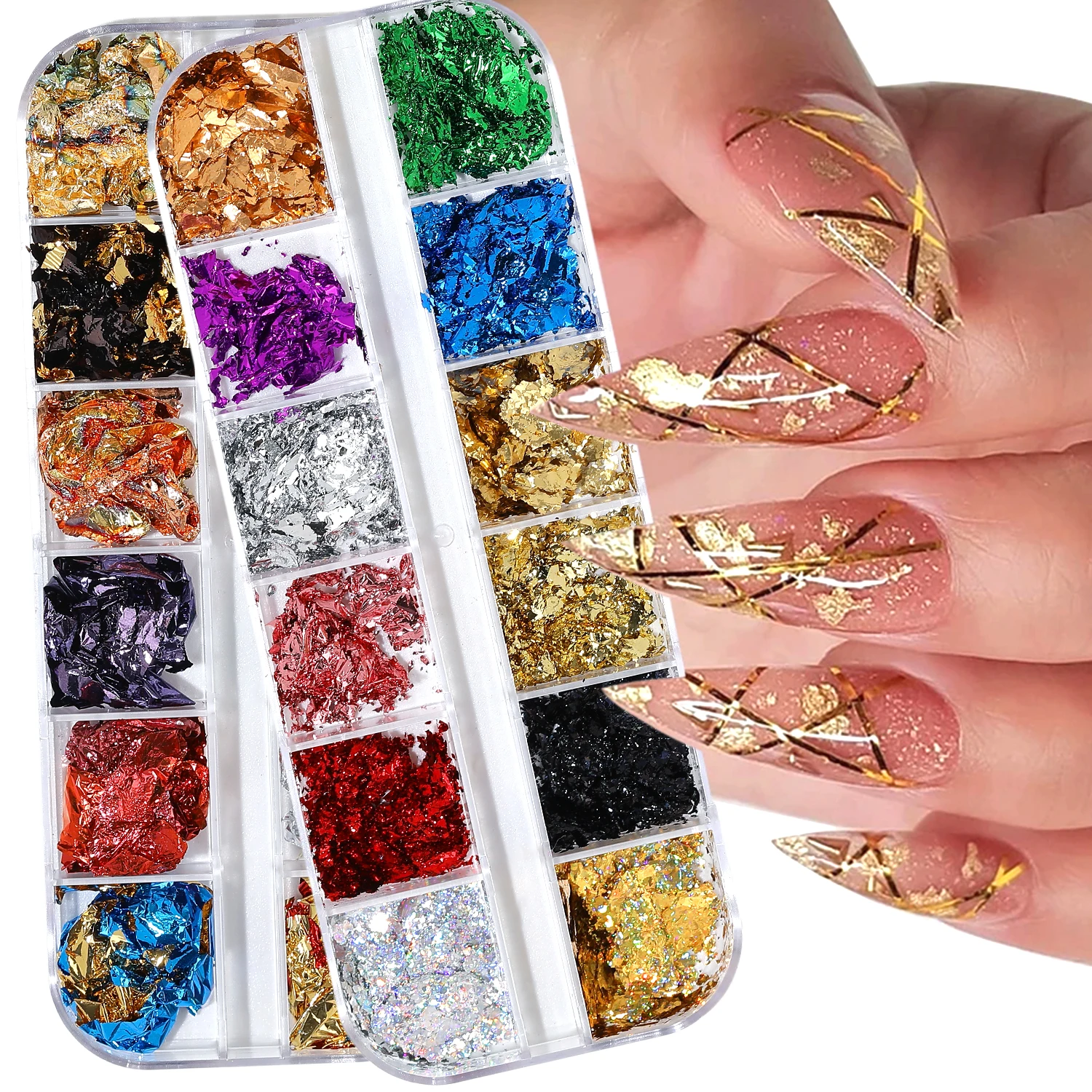 12 шт. алюминиевая фольга для ногтей | Красота и здоровье