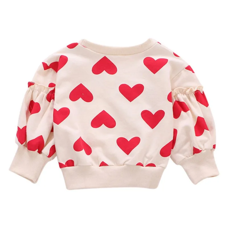 В 2021 году новые осенние толстовки с принтом сердца для девочек Повседневная