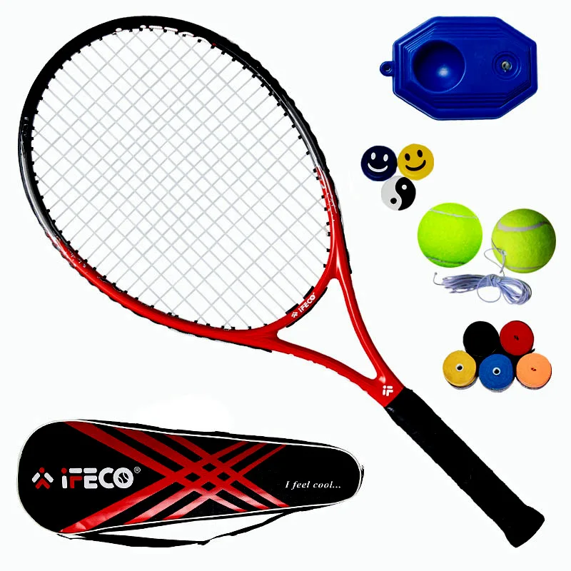 

Professional Carbon Fiber Tennis Racket For Young Adults Advanced Rackets Shock Absorption Handle With Training Device -40