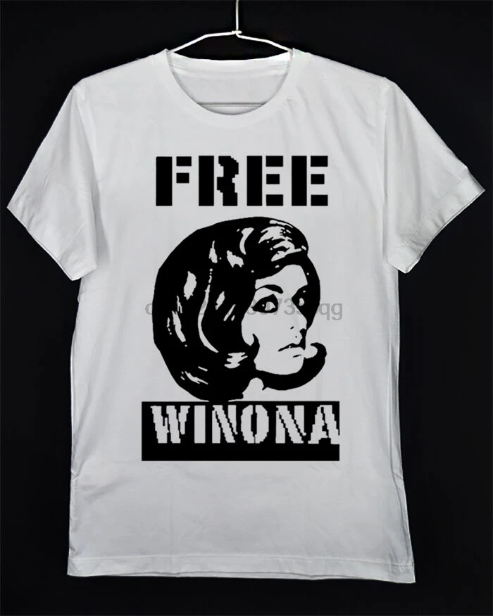 Бесплатная белая футболка Winona Ryder сезон бесплатной киносъемки Laura Horowitz | Мужская