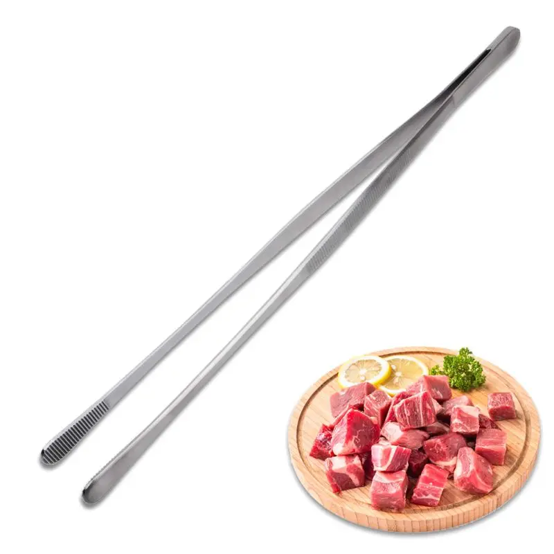 

Cooking Salad Serving Kitchen Tool Stainless Steel Heat Resistant Food Clip BBQ Tongs Grilling Accessories Tweezer Portable Chef