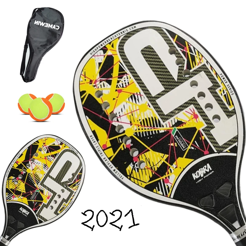 

2021 HP beach tennis racket carbon fiber tennis racket Eva foam core professional full carbon fiber beach tennis racket With bag