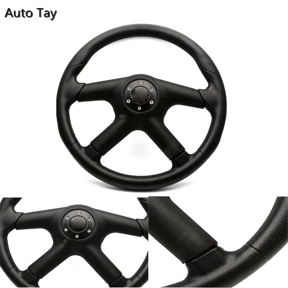 Universal 380MM Car PU Leather Steering Wheel PVC Racing Steering Wheel Sports High Quality Auto Parts Modification