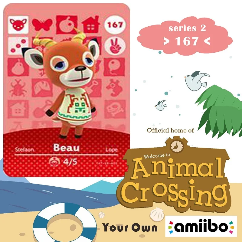 Карта Amiibo 167 для пересечения животных красивая карта версия 2 красиво Nfc игры