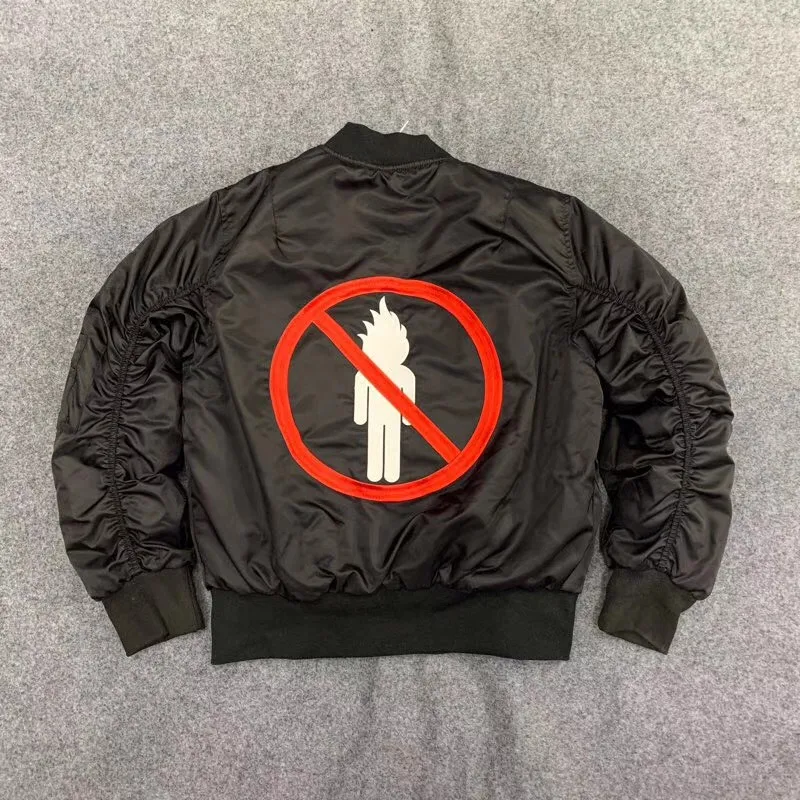 Трэвиса Скотта нет bystanders бомбардировщик Astroworld куртка Мужчины Женщины MA 1Embroidery