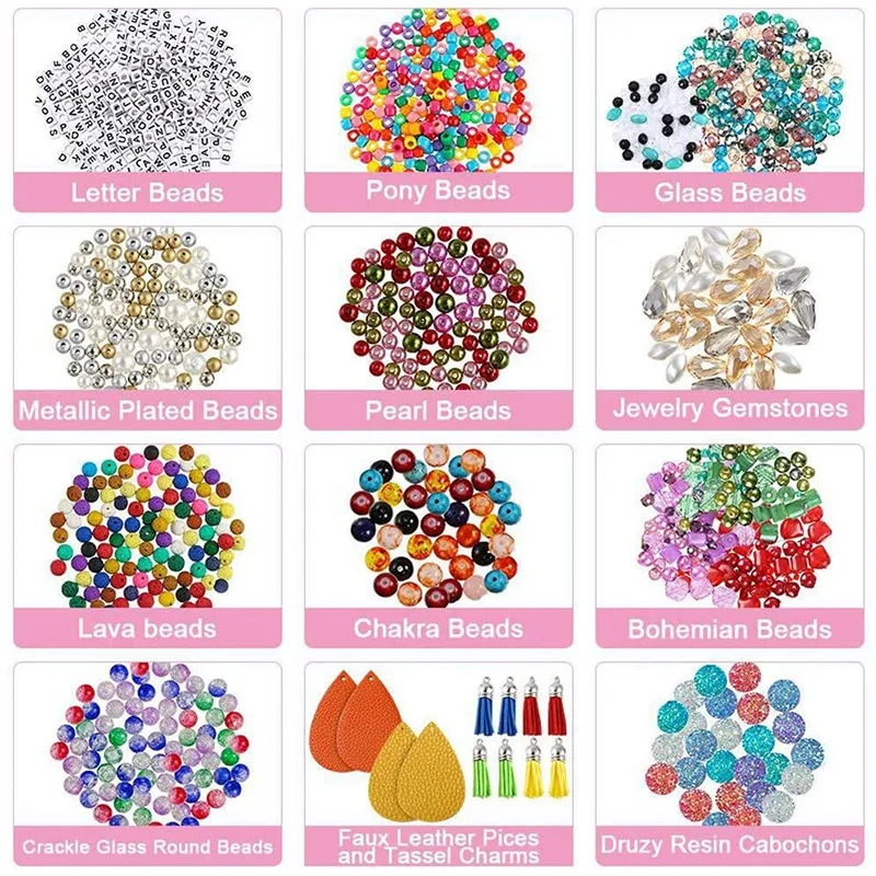 

Jewelry Making Kit for Complete Bracelet Making Supplies Tool with Sturdy Case for Bracelet, Earrings Making,Great Gift