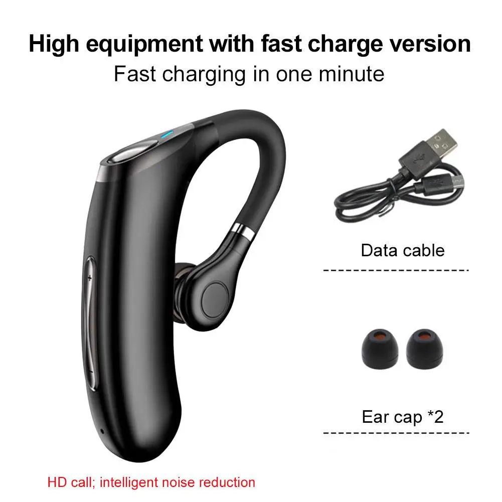 Фото Беспроводные наушники M50 Smart Bluetooth-наушники с ушным крючком, долгий режим ожидания, спортивные наушники, громкая связь, регулятор громкости №5