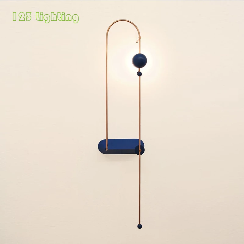 Настенная Светодиодная лампа для дома комнатное бра золотого и синего цвета