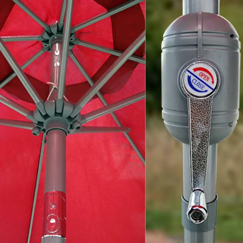 

8Ribs Aluminum Patio Umbrella Market Sun Shade Steel Tilt W/ Crank Outdoor-Red